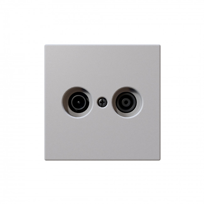 Розетка TV+FM Φ9.5mm оконечная с накладкой, цвет Белый матовый (soft touch)