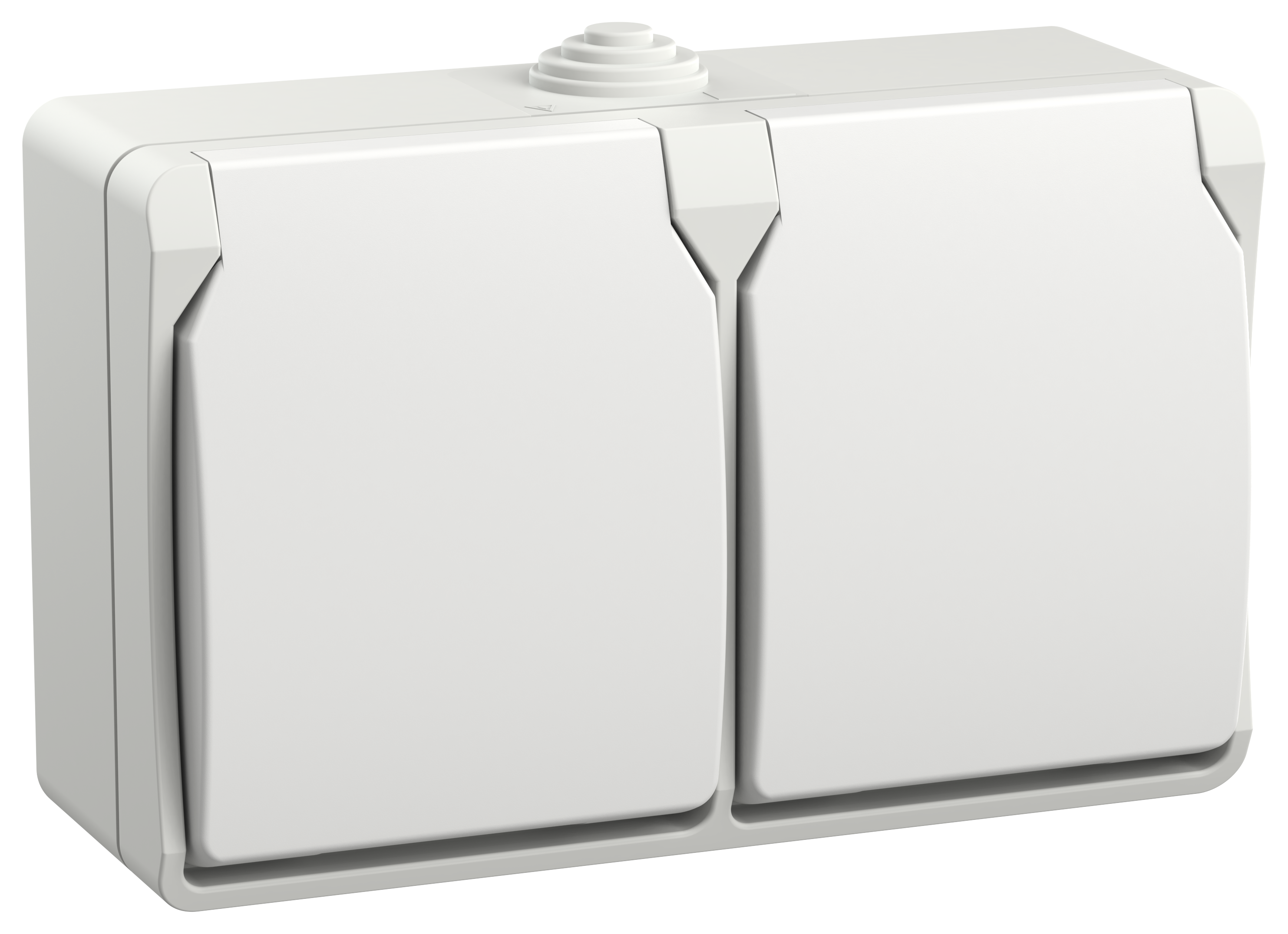 FORS Розетка 2-местная с заземлением для открытой установки 16А IP54 РСб22-3-ФБ белый IEK