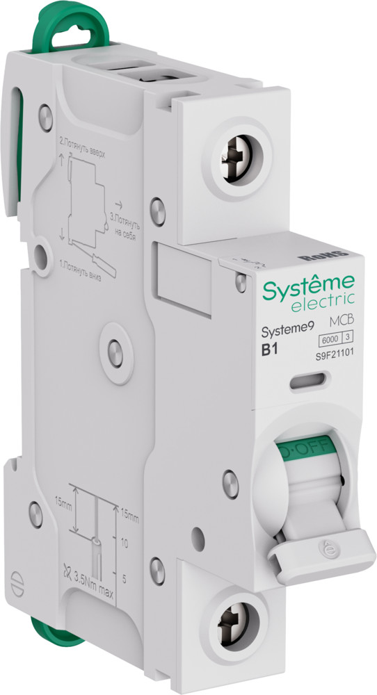 Systeme9 Автоматический выключатель (АВ) B 1A 1P 6kA 230В