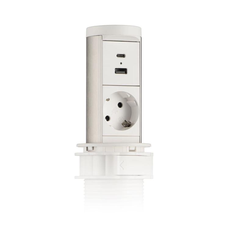 Розеточный блок Mebax G10501P-2AC1Q (серия 105P), выдвижной