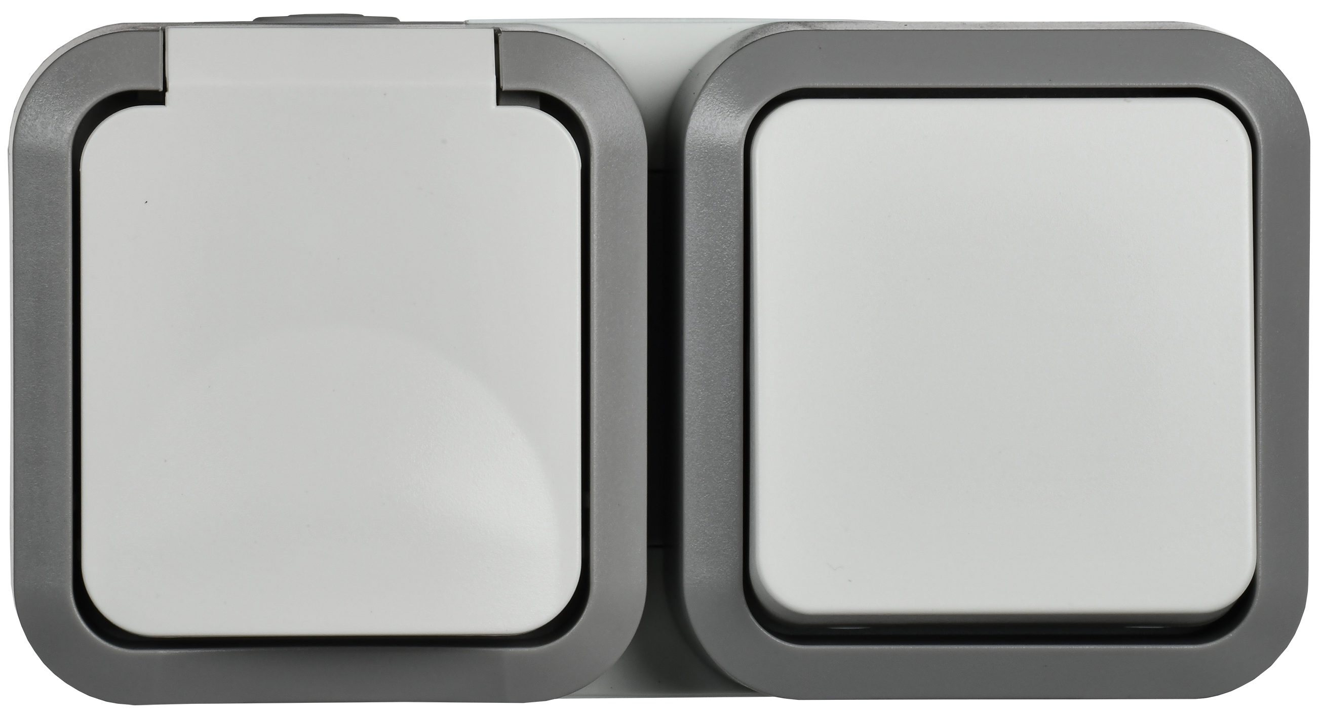 TORS Выключатель двухклавишный проходной 10А IP55 TS125 графит IEK