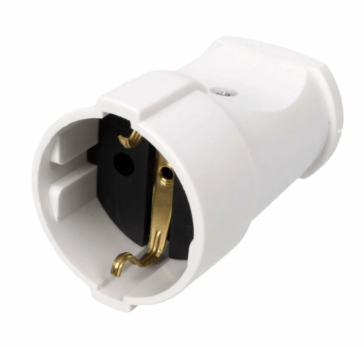 Штепсель 1 гнездо с заземлением белый, Makel