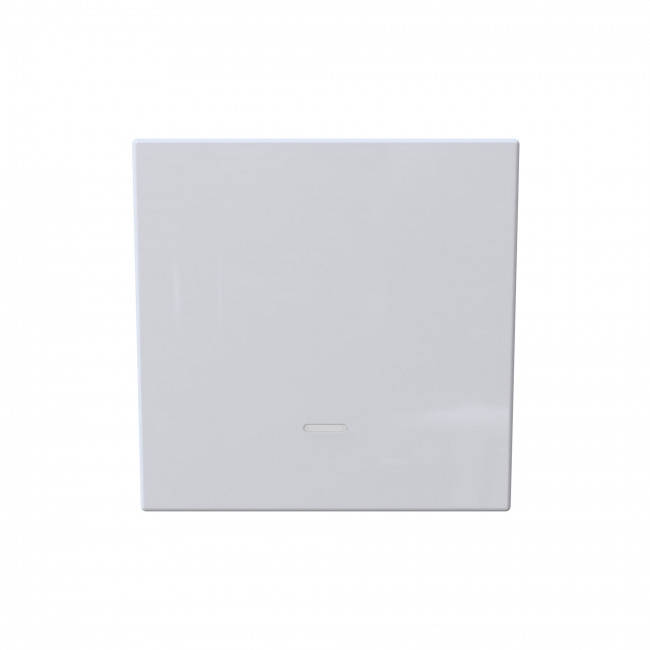 Выключатель одноклавишный проходной со светодиодом 10A 250V~ с накладкой, цвет белый глянцевый