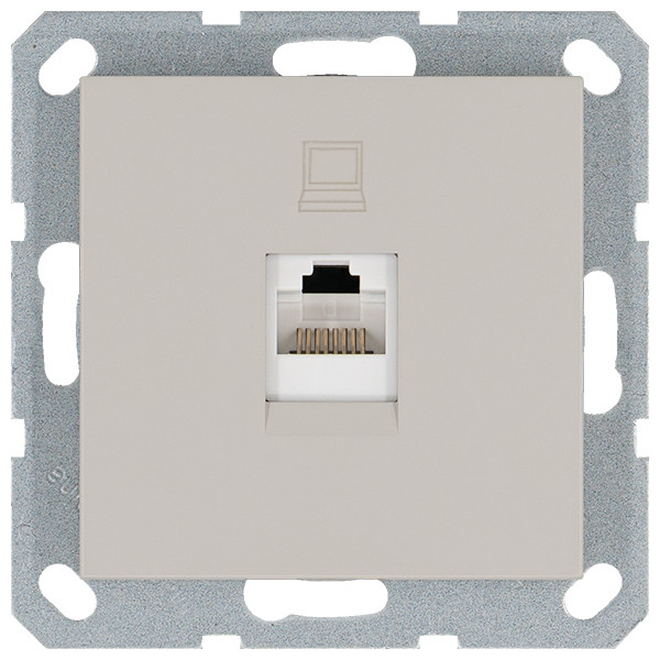 Интернет-розетка RJ45 с накладкой, цвет Тауп
