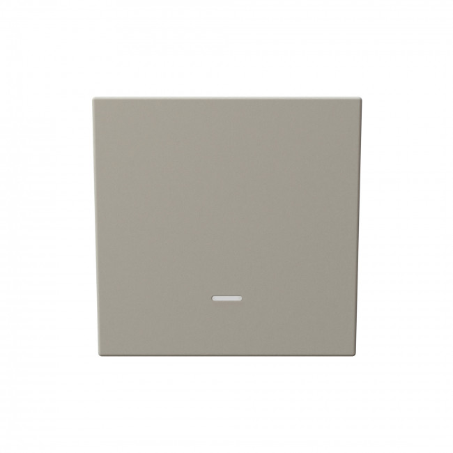 Выключатель одноклавишный проходной со светодиодом 10A 250V~ с накладкой, цвет Сахара