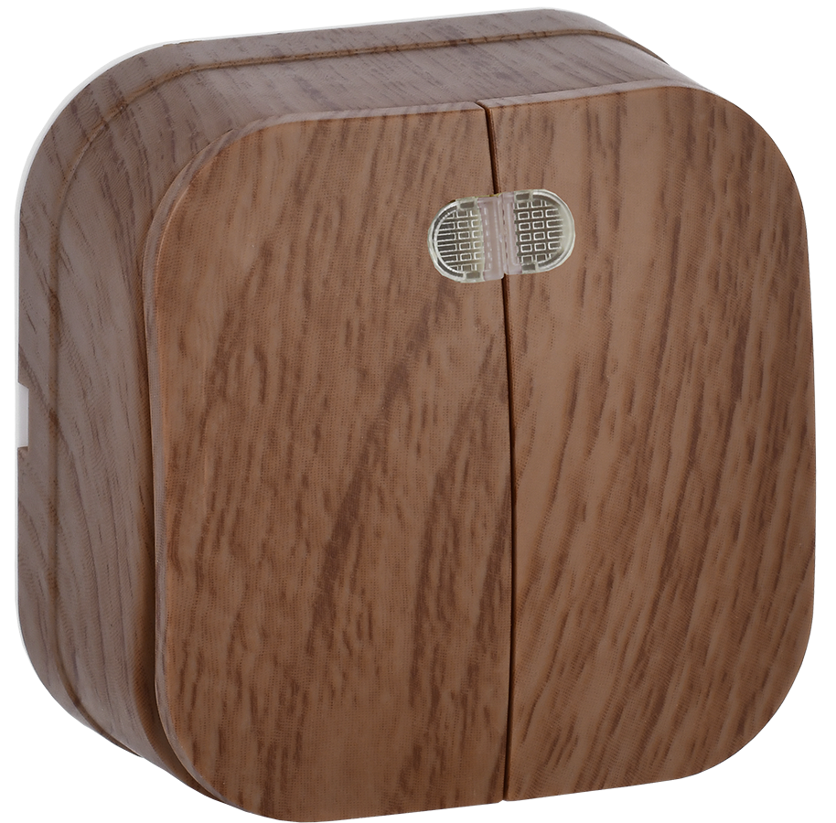 GLORY Выключатель 2-клавишный для открытой установки с индикацией 10А ВС20-2-1-ХД дуб IEK