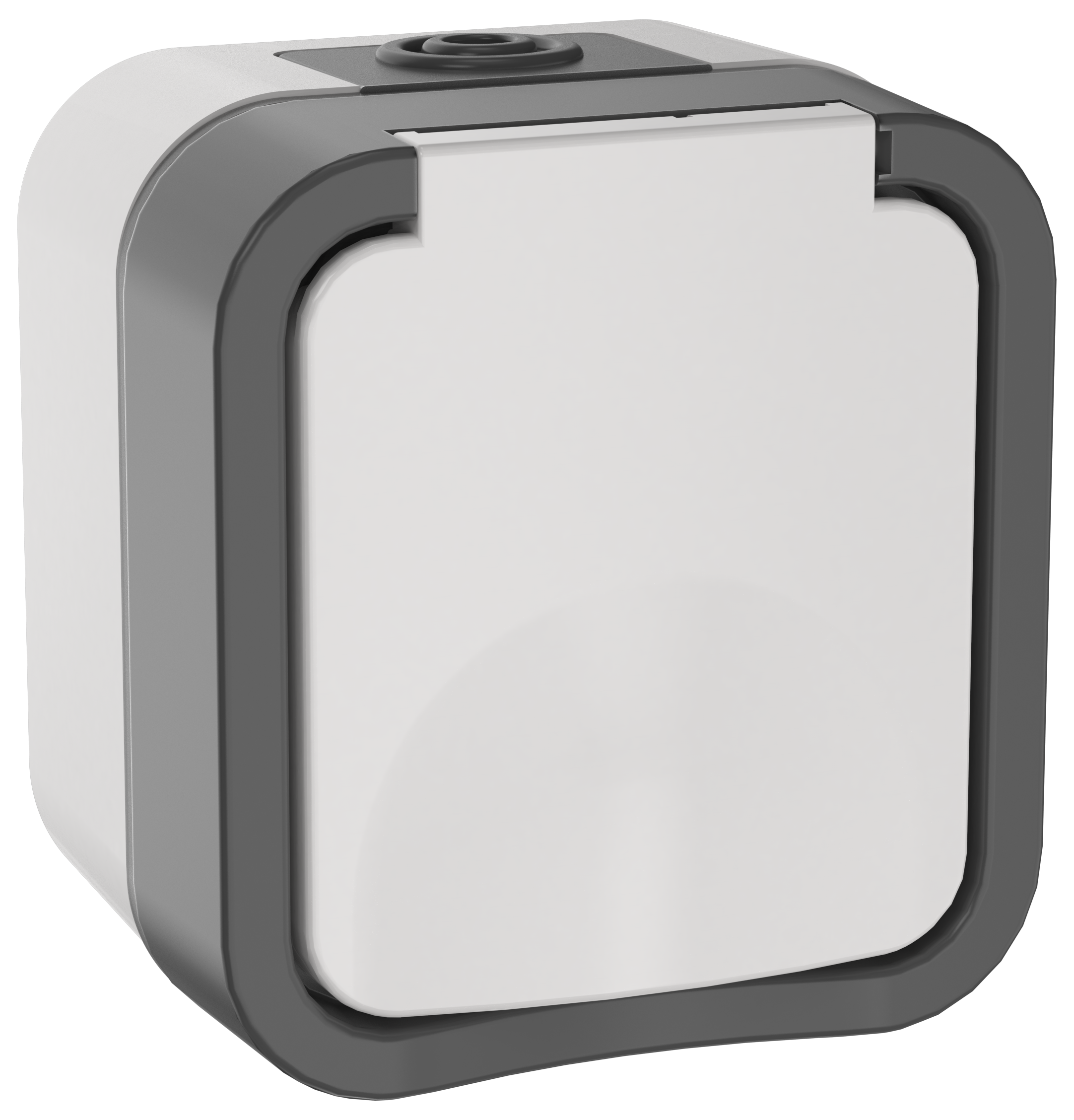 TORS Блок розетка + выключатель горизонтальный 16А IP55 TS142 графит IEK