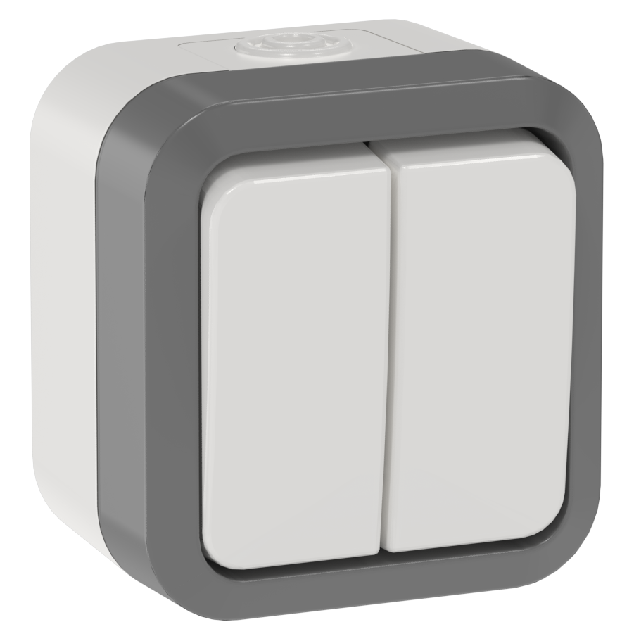 TORS Выключатель двухклавишный проходной 10А IP55 TS325 белый IEK