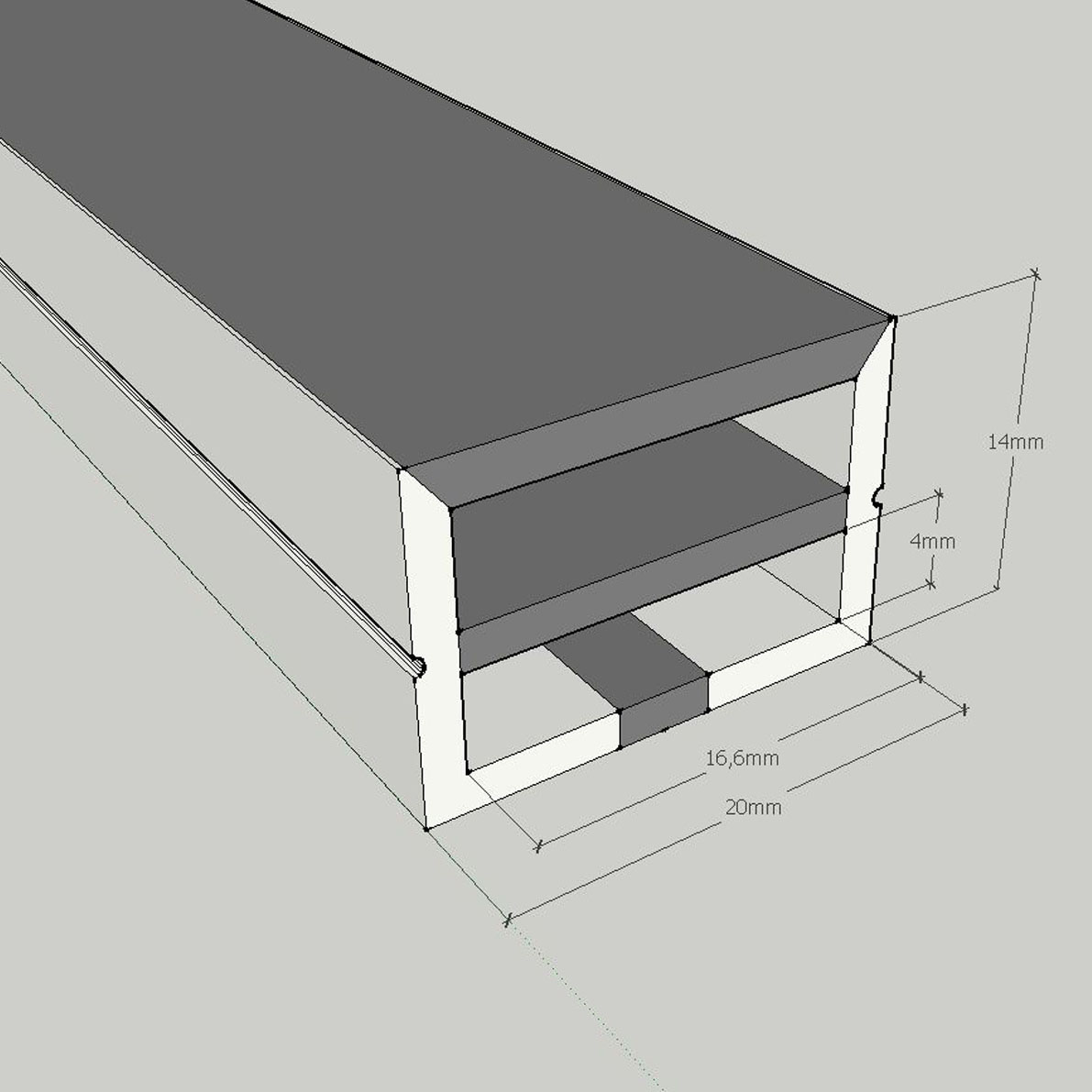 Силиконовый профиль ESN-SHELL 20х14 (накладной, pcb 12mm)