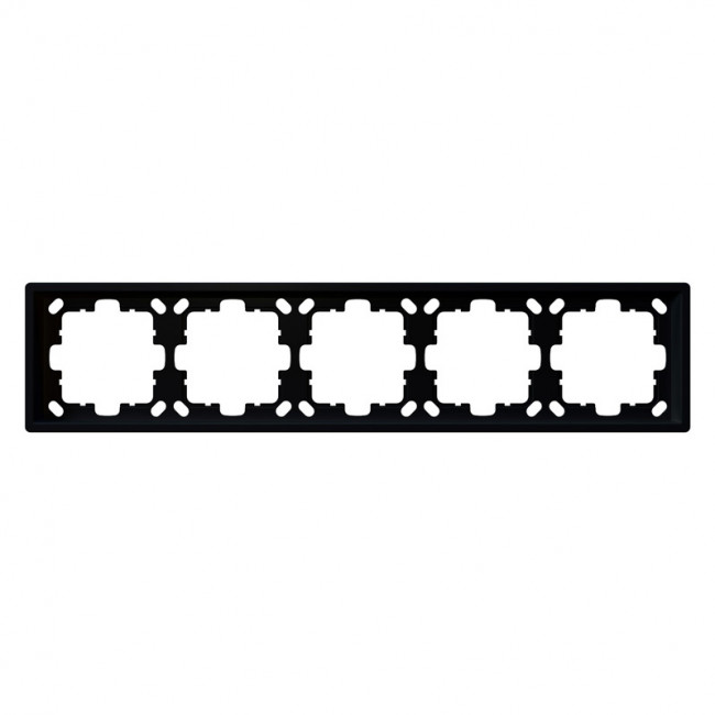 Рамка серия FD 5-постовая, цвет Черный матовый (soft touch)