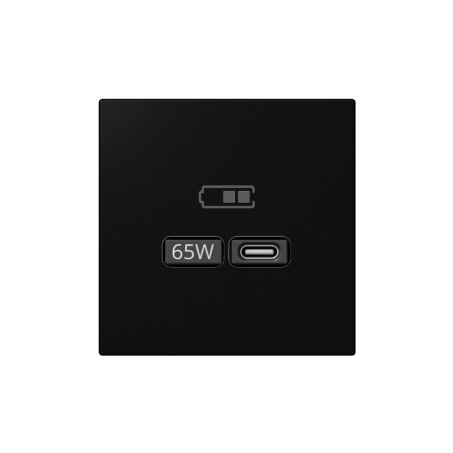 USB зарядка 65W тип "С" и тип "А", 220-240Вт, 50-60Мгц, цвет Черный матовый (soft touch)