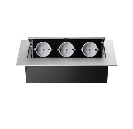 Розеточный блок Mebax JX22603slv (серия 226), выдвижной, серебристый