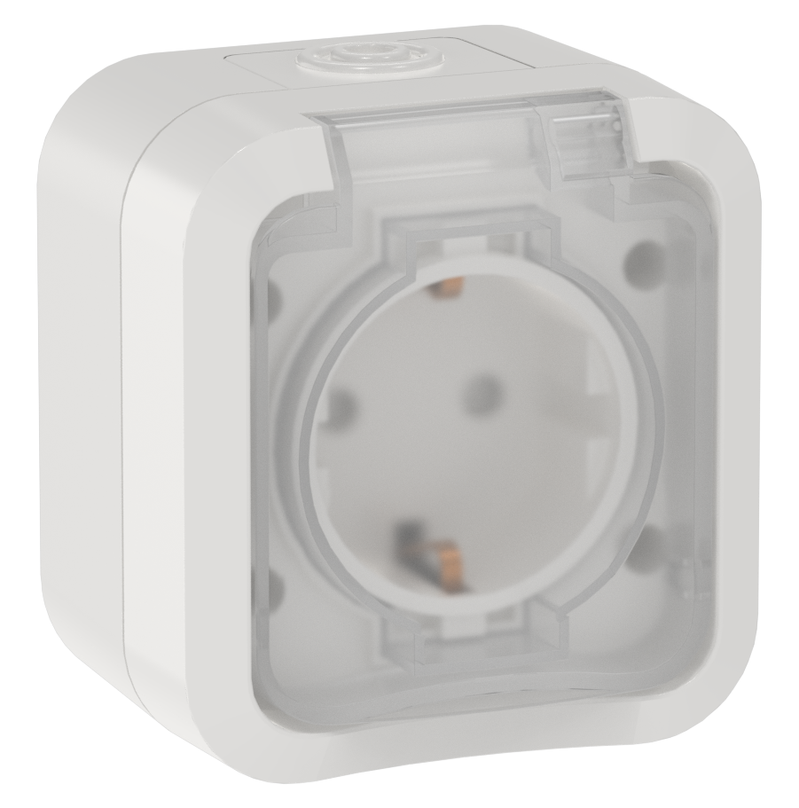 TORS Розетка 1-местная с заземлением защитными шторками и крышкой с иконкой самокат 16А IP55 TS121 графит IEK