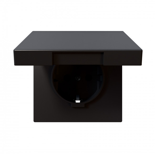 Розетка SCHUKO© с крышкой и защитными шторками 16A 250V~ 2P+T, цвет Никель