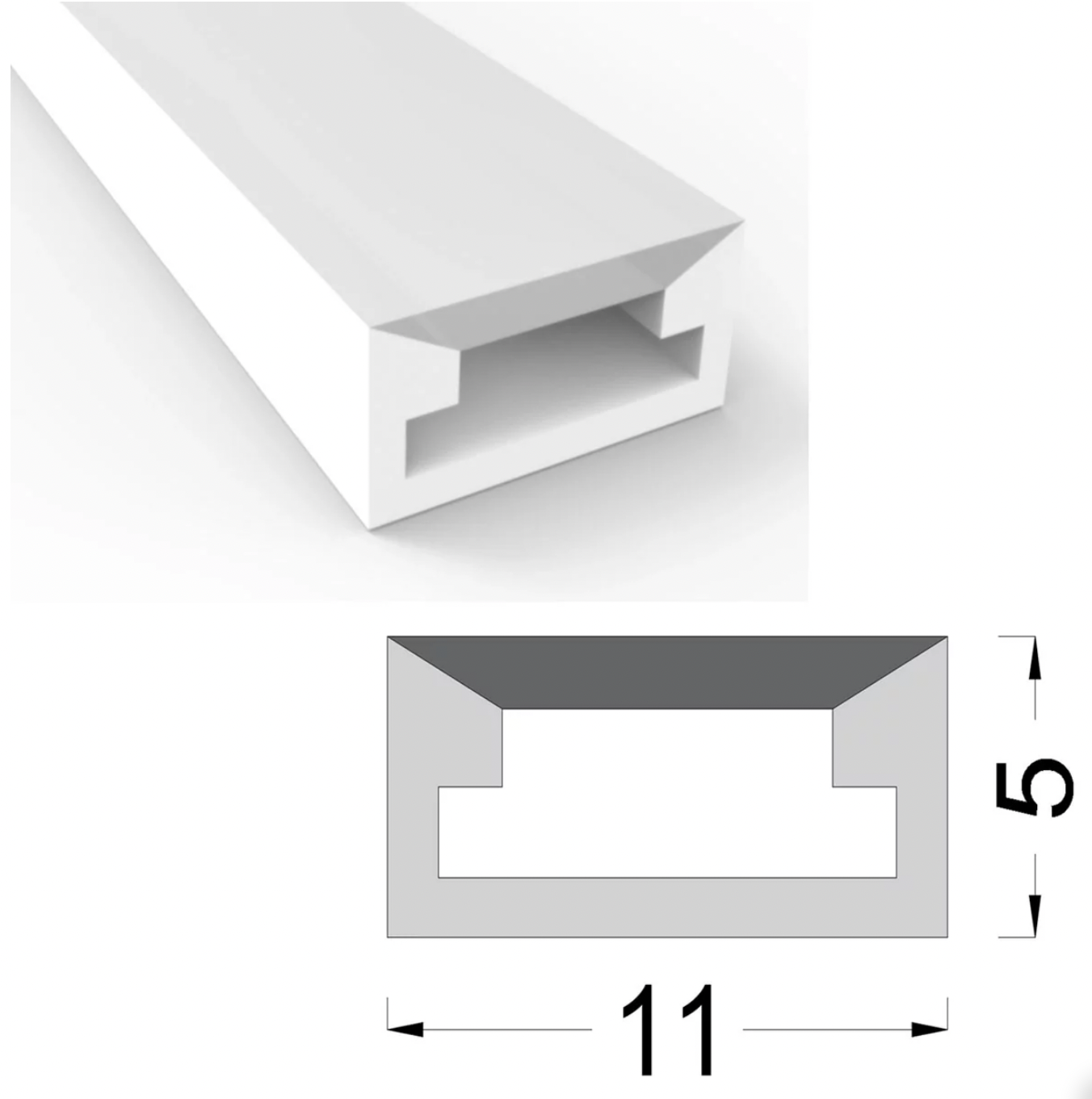 Силиконовый профиль ESN-SHELL 11х05 (накладной,pcb 8mm)
