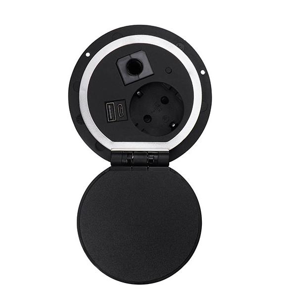 Розетка Mebax G5101E-1M1Q1UC-W (серия 51), встраиваемая, черная