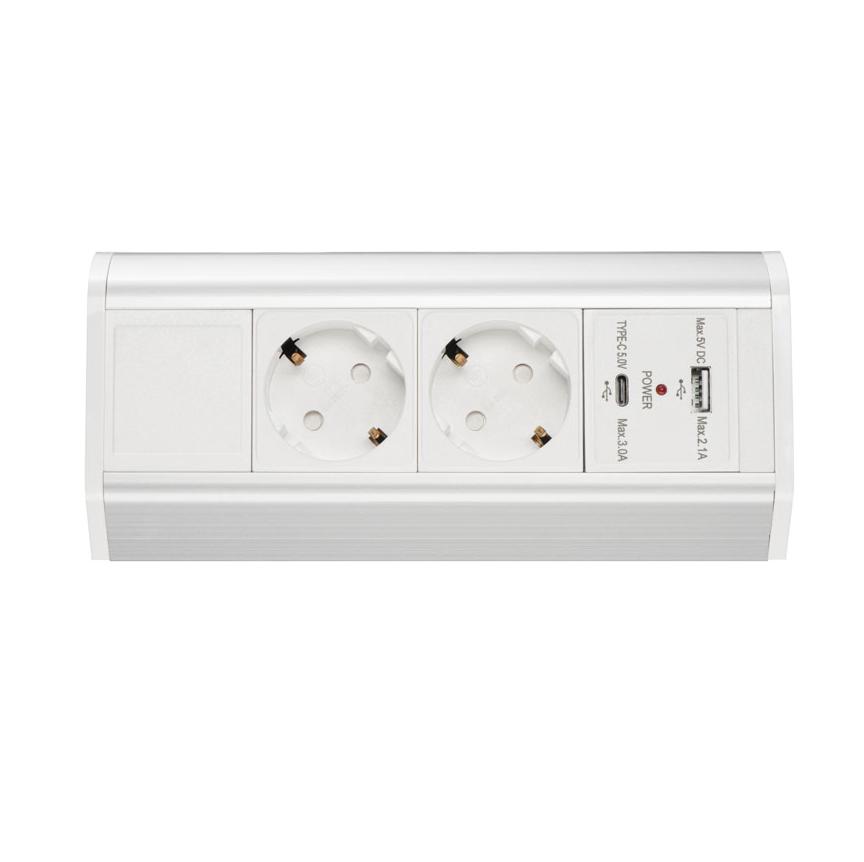 Розеточный блок Mebax LK-BN1402U1TC, белый