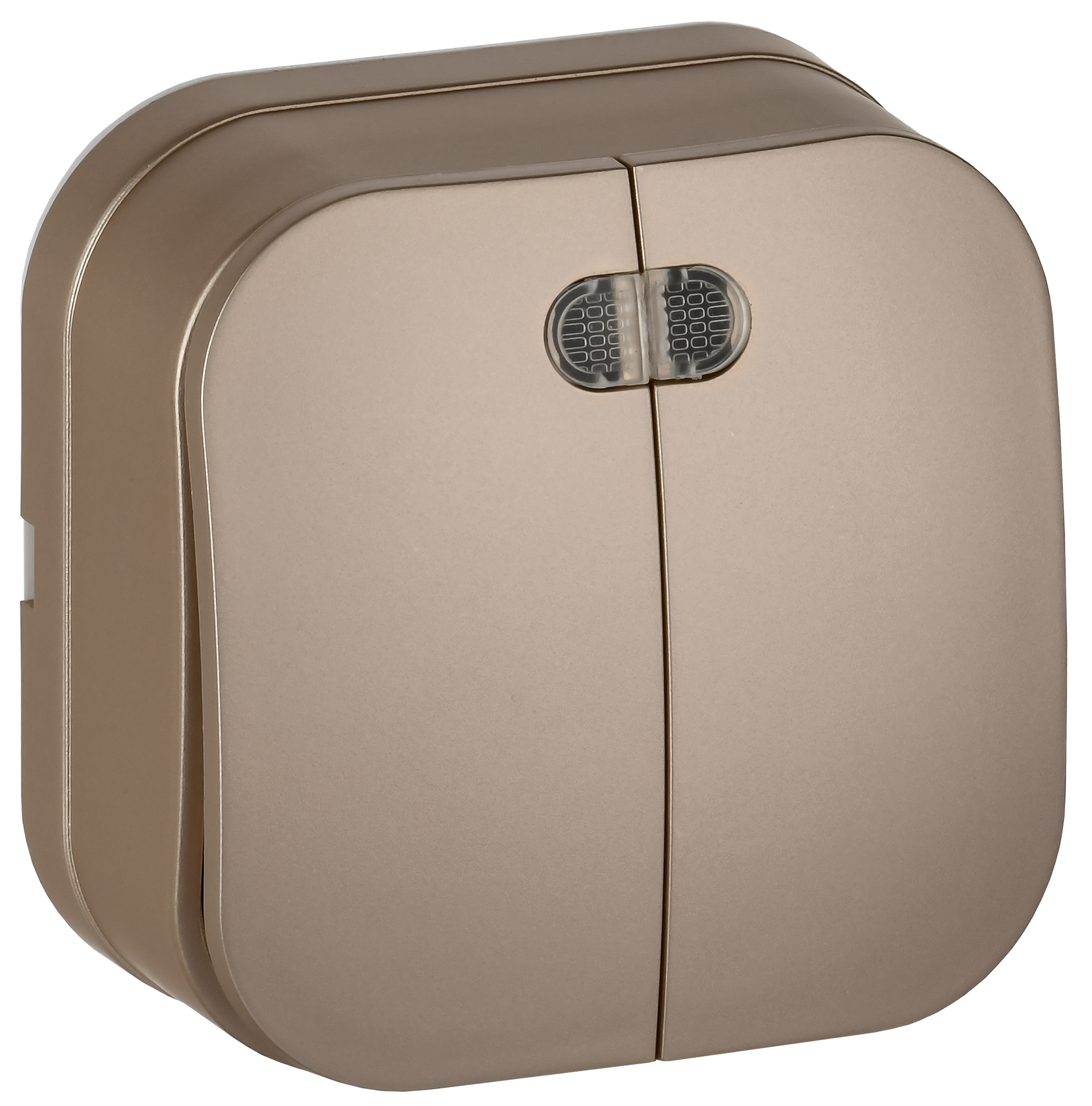 GLORY Выключатель 2-клавишный для открытой установки с индикацией 10А ВС20-2-1-ХШм шампань матовый IEK