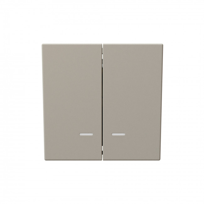 Выключатель двухклавишный со светодиодами 10A 250V~ с накладкой, цвет Сахара