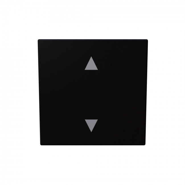 Выключатель одноклавишный для штор 10A 250V~ с накладкой, цвет Черный матовый (soft touch)