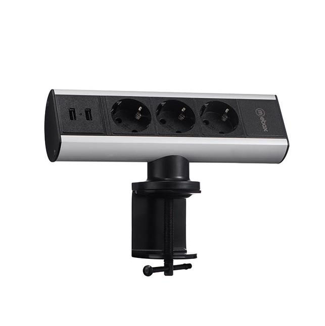 Розеточный блок Mebax G10203C-2UC (серия 102), чёрный