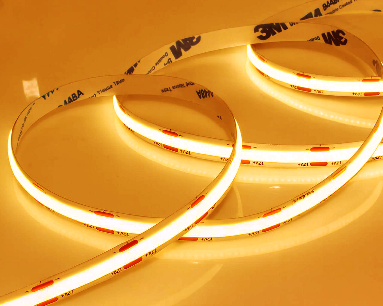 Светодиодная лента Lux COB 480Led Yellow 8mm (12V, 12W, Желтый, IP20)