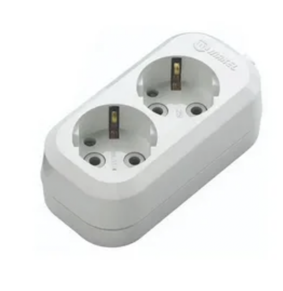 Колодка удлинителя 2 гнезда с заземлением, Makel