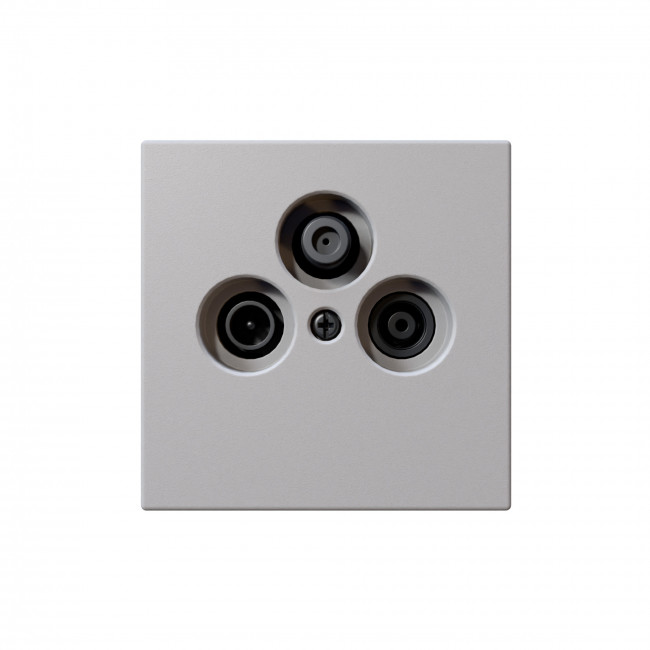 Розетка TV+FM+SAT Φ9.5mm оконечная с накладкой, цвет Белый матовый (soft touch)