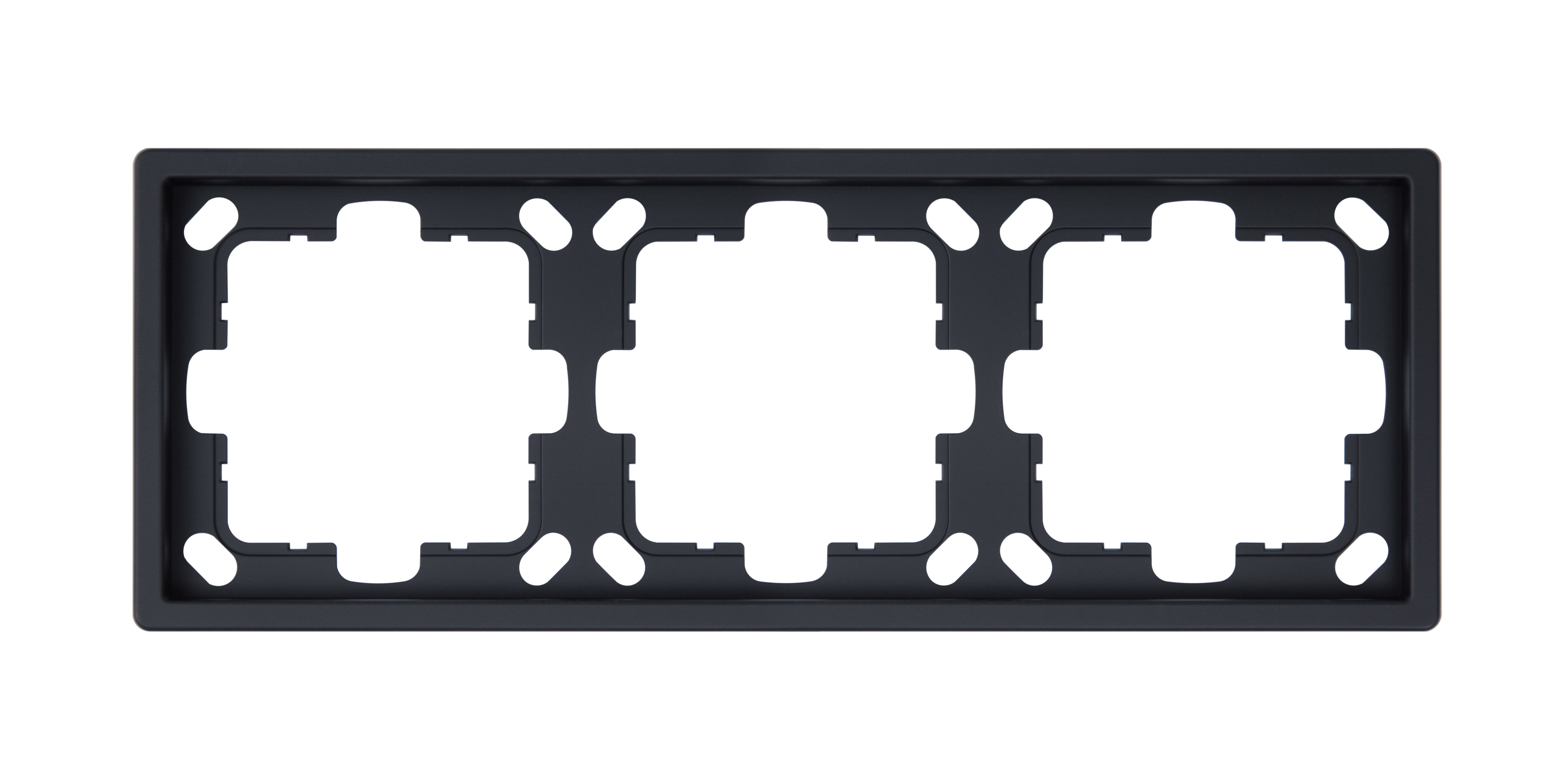 Рамка серия FD 3-постовая, цвет Черный матовый (soft touch)