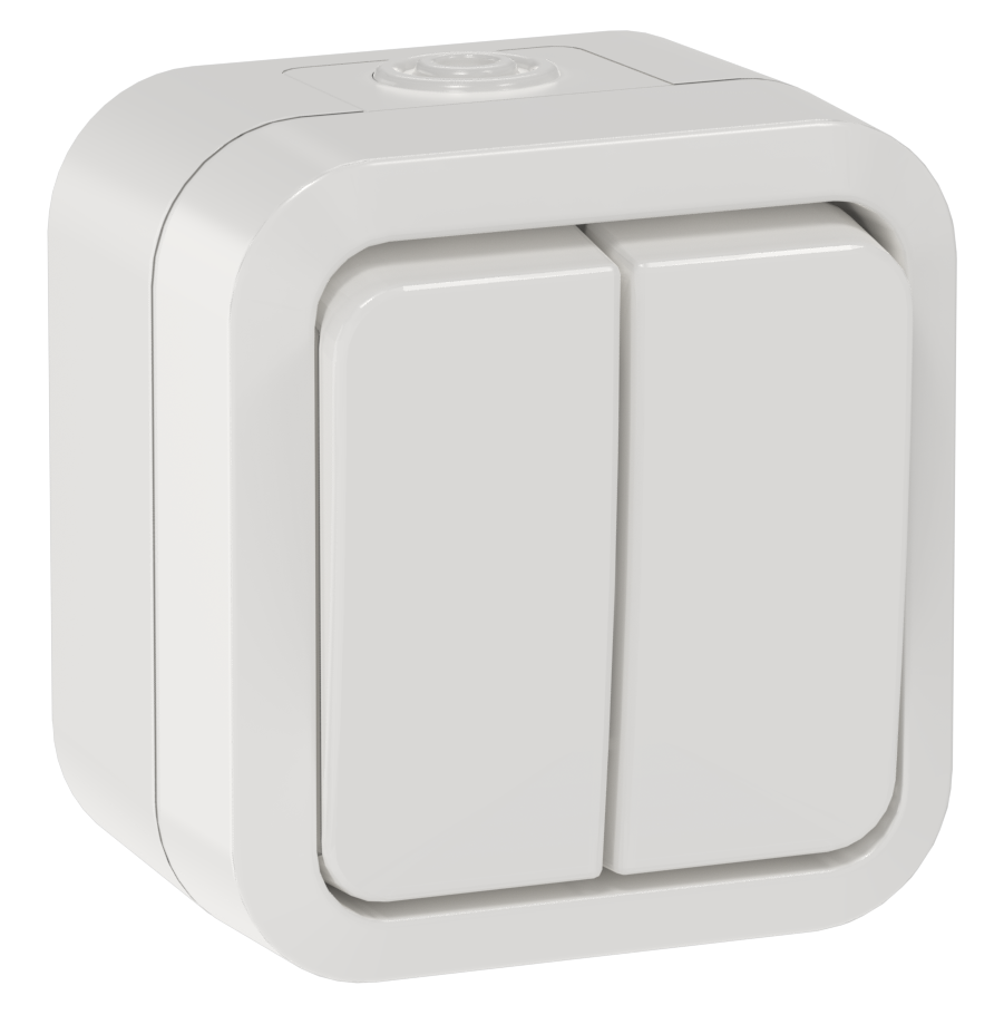 TORS Выключатель двухклавишный 10А IP55 TS305 белый IEK