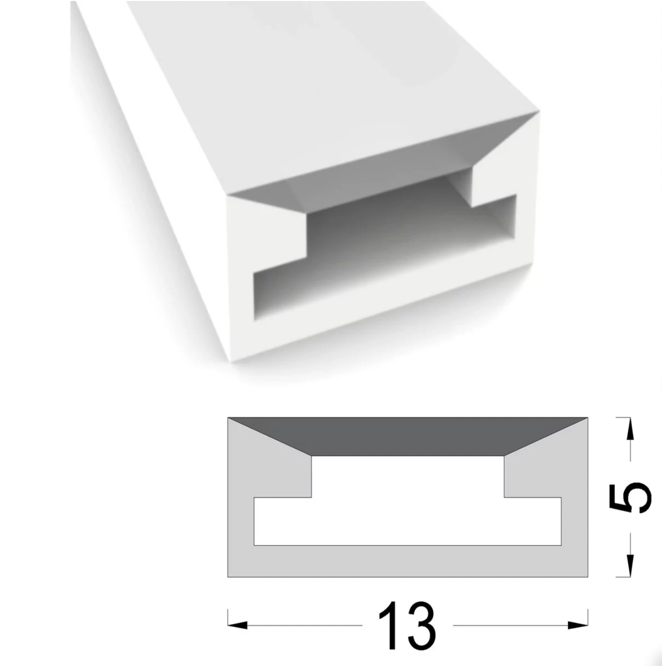 Силиконовый профиль ESN-SHELL 13х05 (накладной, pcb 10mm)