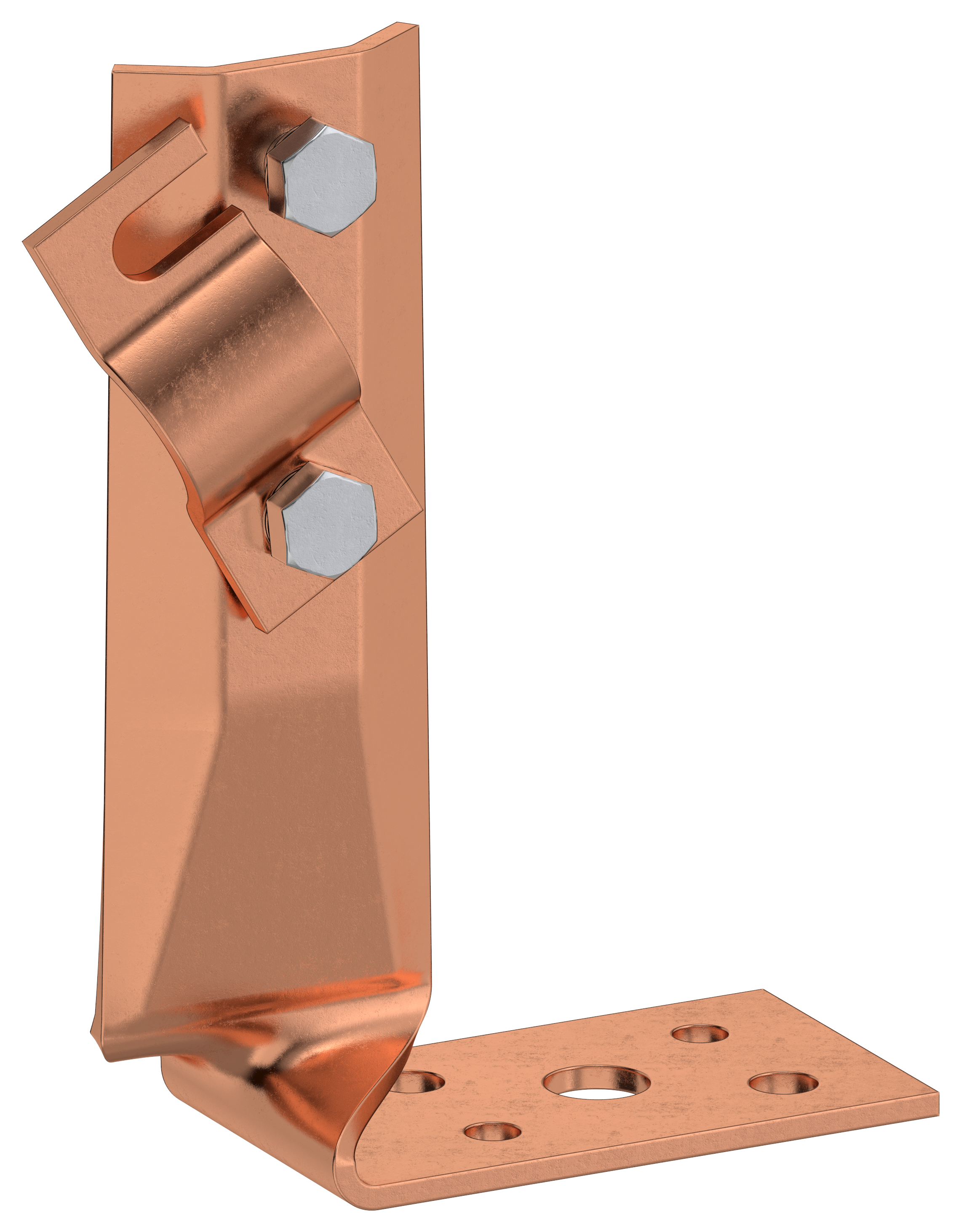 Держатель проводника круглого 6-10мм винтовой угловой скрученный h=70мм медь IEK