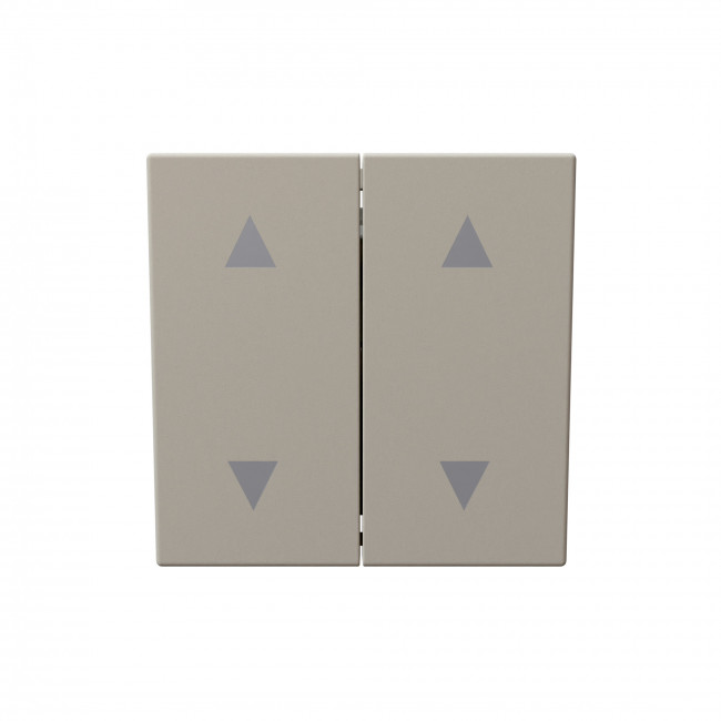 Выключатель двухклавишный для штор 10A 250V~ с накладкой, цвет Сахара