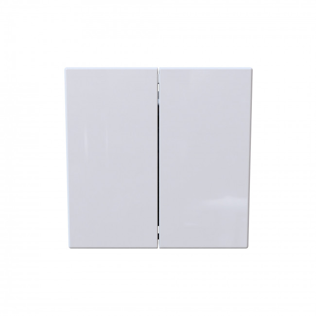 Перекрестный выключатель 2х клавишный 10А, 250В, цвет белый глянцевый