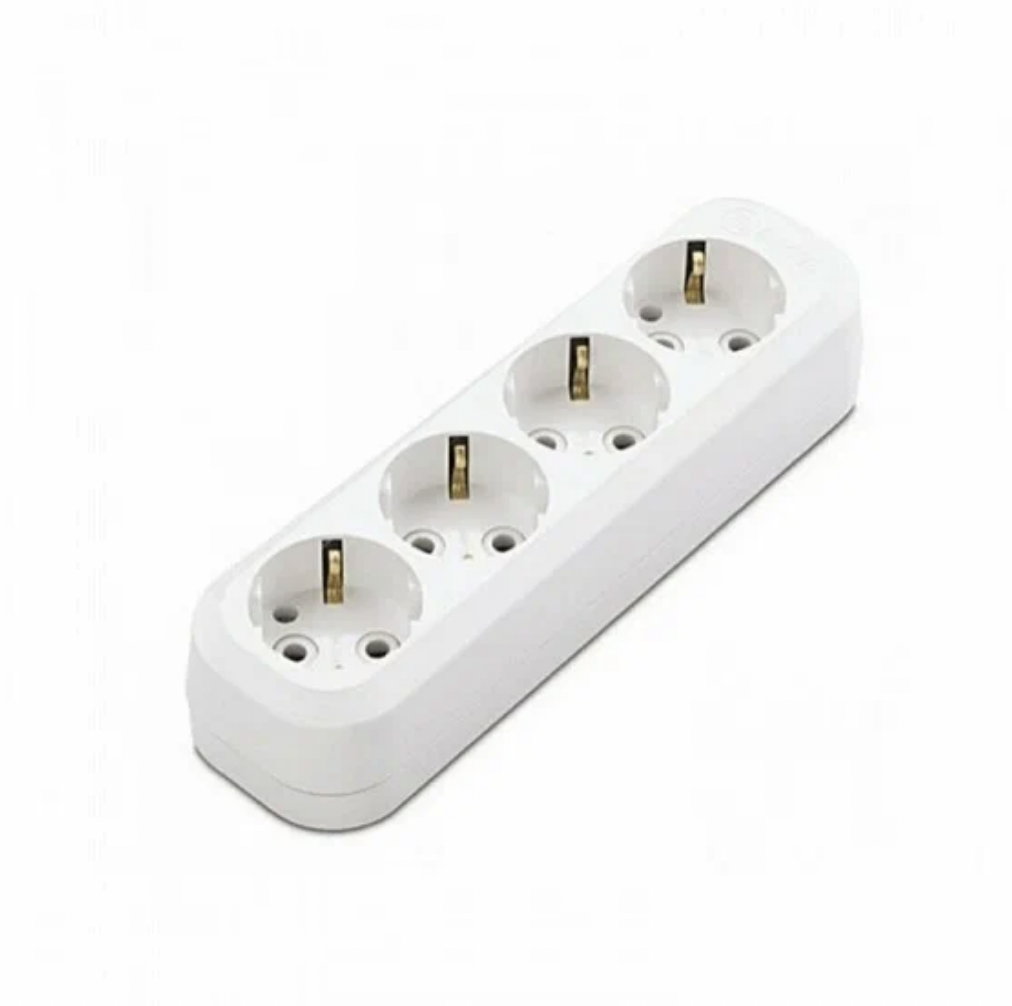 Колодка удлинителя 4 гнезда с заземлением, Makel