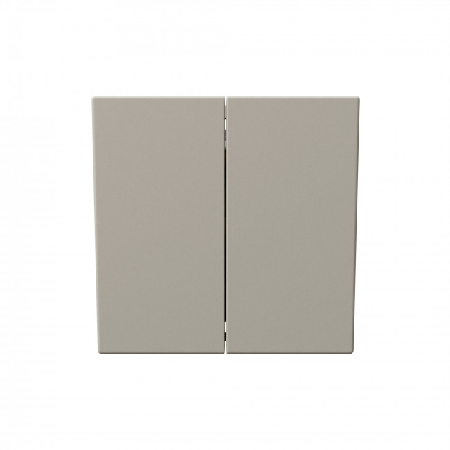 Выключатель двухклавишный проходной 10A 250V~ с накладкой, цвет Сахара