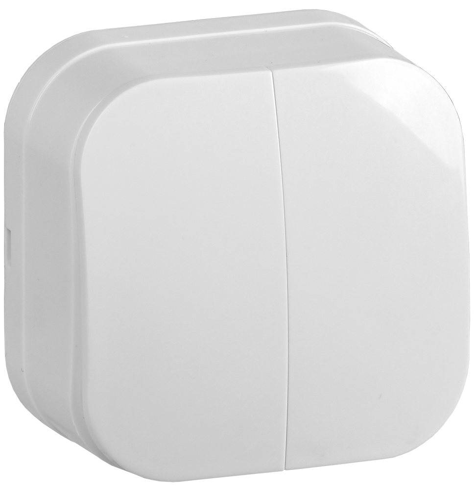 GLORY Выключатель 2-клавишный для открытой установки 10А ВС20-2-0-ХБ белый IEK