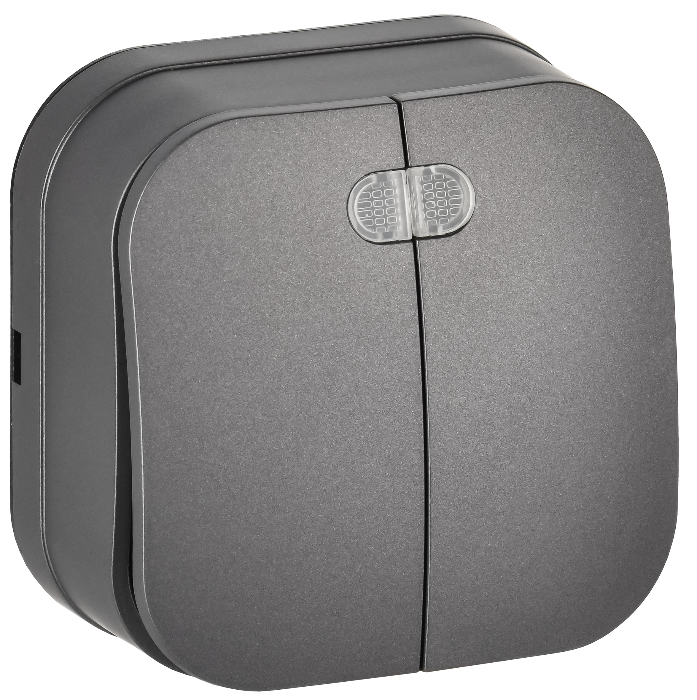 GLORY Выключатель 2-клавишный для открытой установки с индикацией 10А ВС20-2-1-ХСм сталь матовый IEK