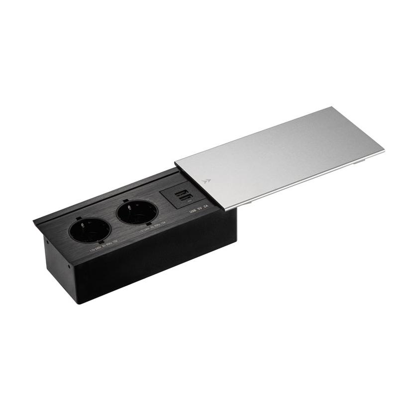 Розеточный блок Mebax JX-719K (серия JX), серебристый