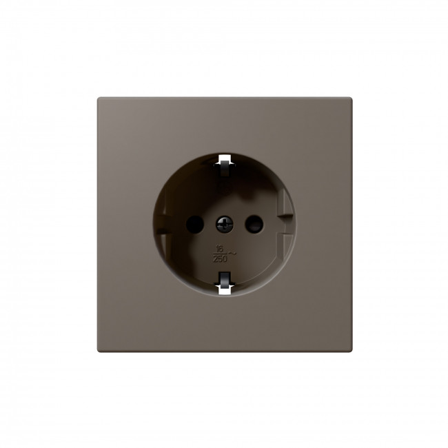 Розетка SCHUKO© с защитными шторками 16A 250V~ 2P+T, цвет матовый Тауп (soft touch)