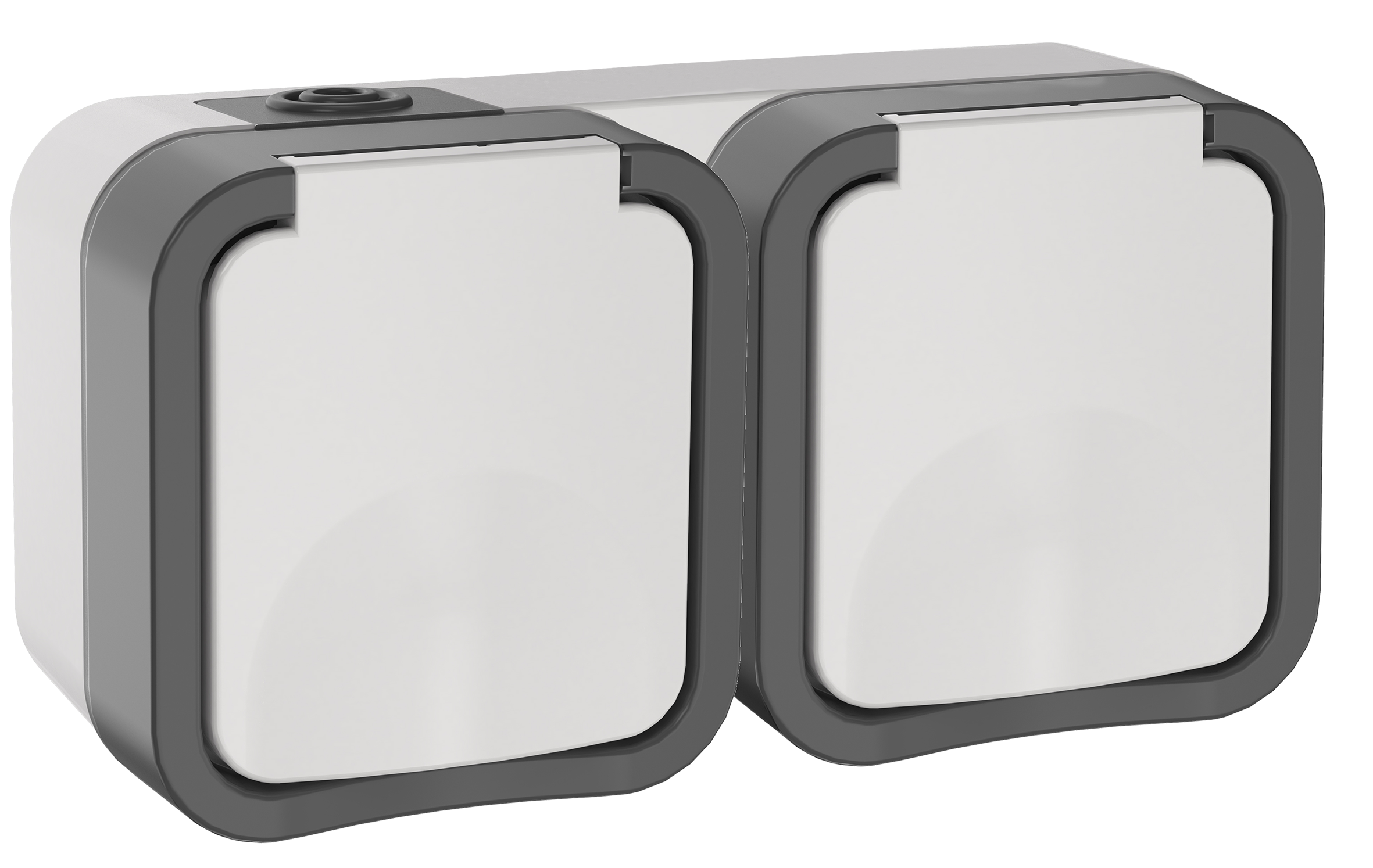 TORS Розетка 1-местная с заземляющим контактом и крышкой 16А IP55 TS120 графит IEK