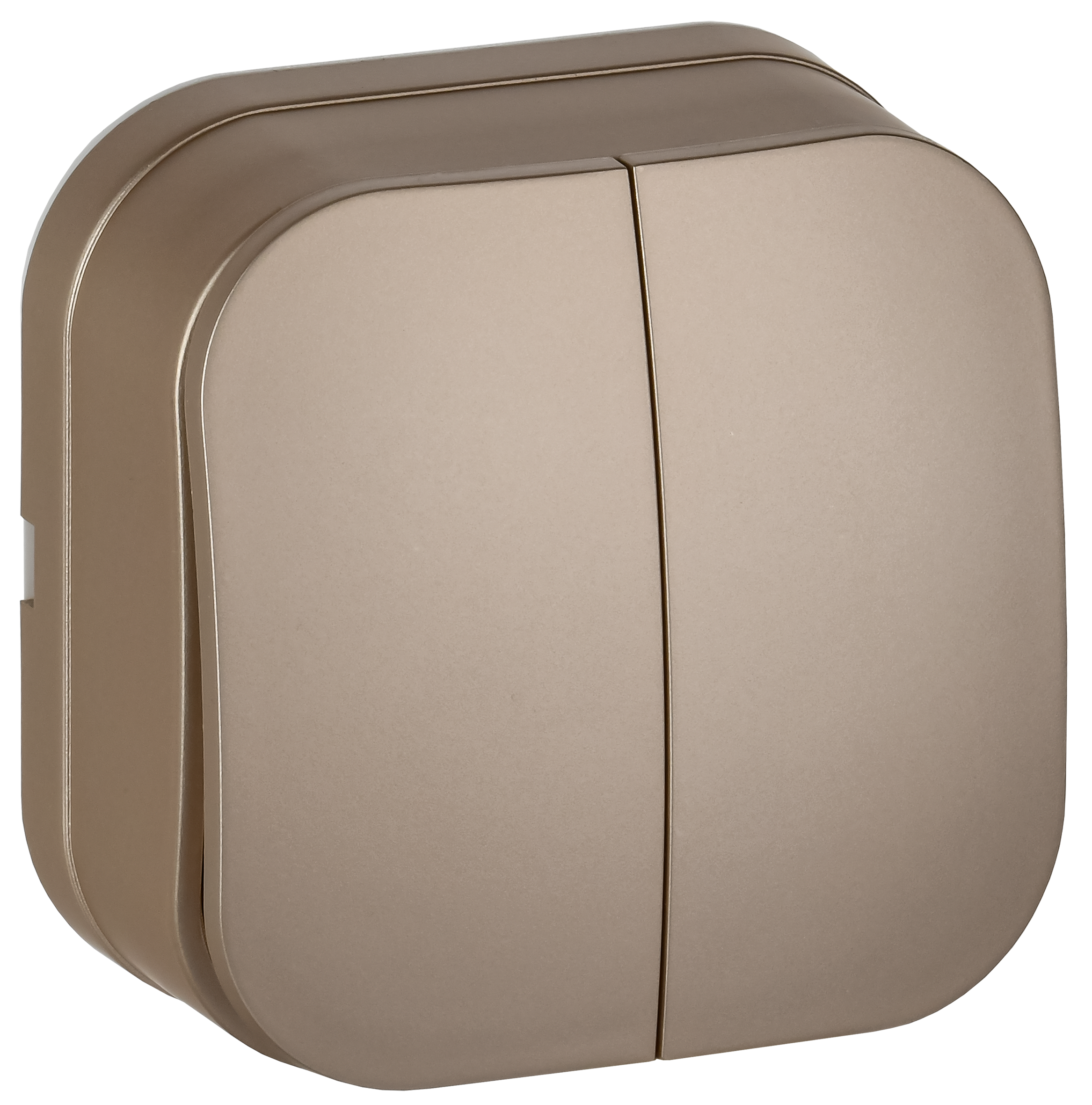 GLORY Выключатель 2-клавишный для открытой установки 10А ВС20-2-0-ХШм шампань матовый IEK