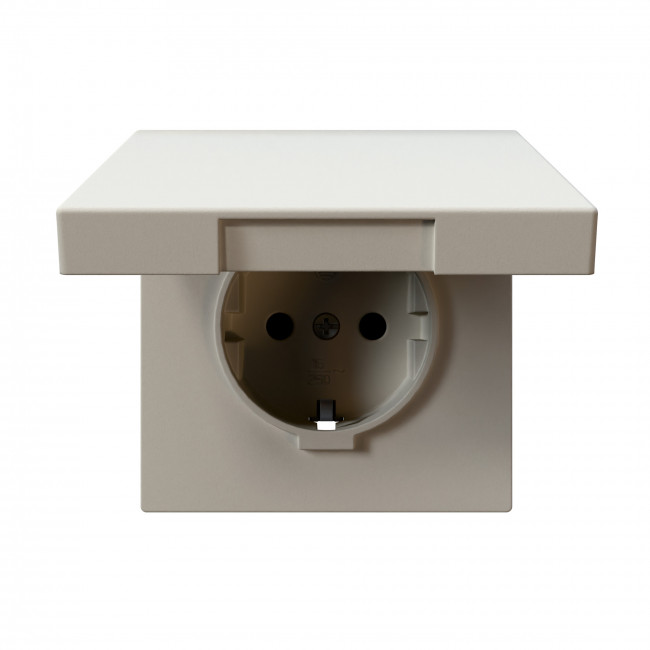 Розетка SCHUKO© с крышкой и защитными шторками 16A 250V~ 2P+T, цвет Сахара