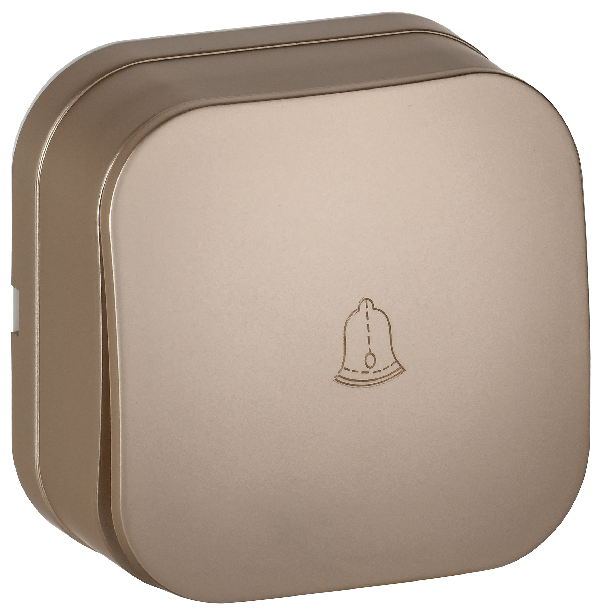 GLORY Выключатель 1-клавишный для открытой установки самовозвратный 10А ВСс20-1-0-ХШм шампань матовый IEK