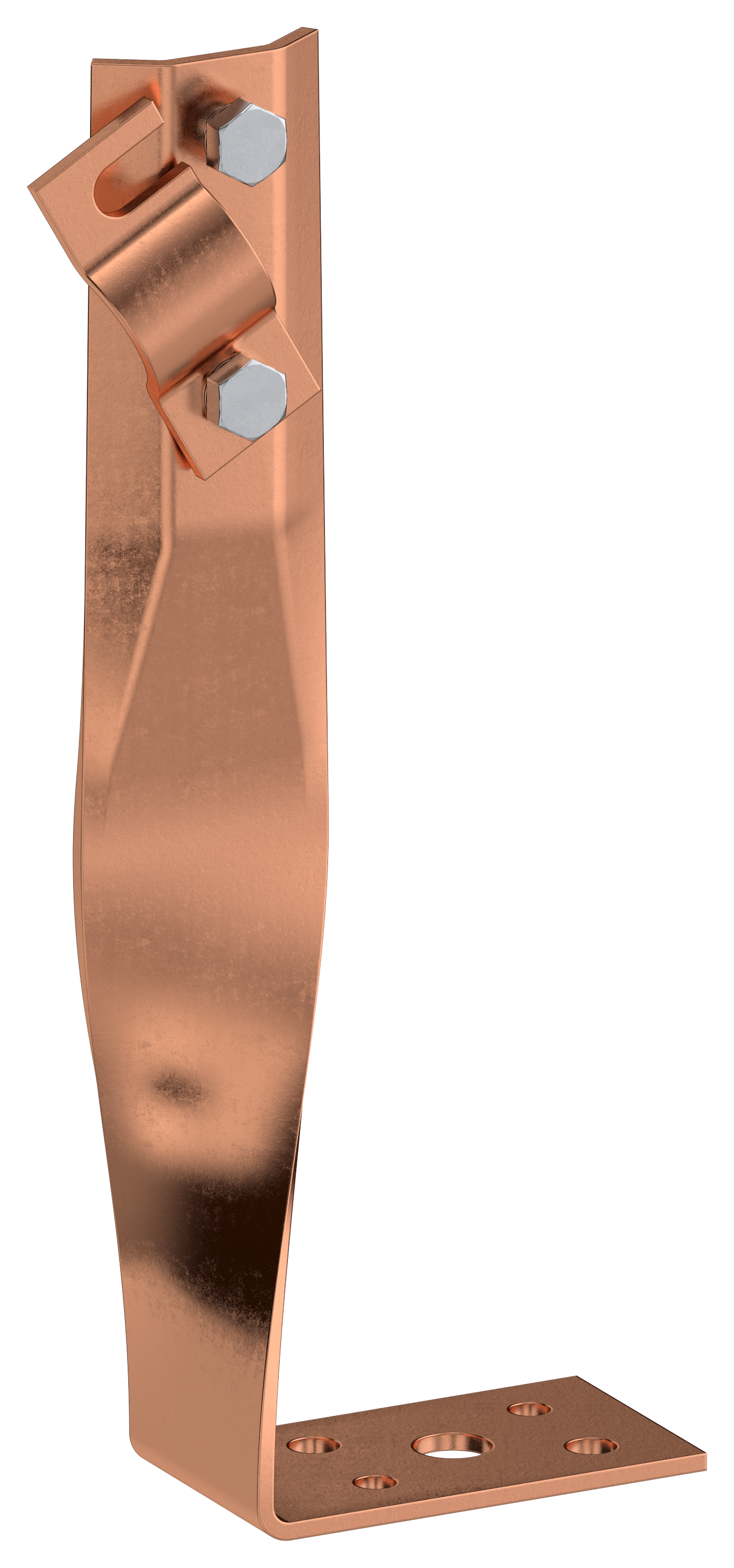 Держатель проводника круглого 6-10мм винтовой угловой скрученный h=140мм медь IEK