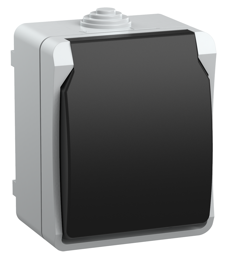 FORS Розетка 1-местная с заземлением для открытой установки 16А IP54 РСб20-3-ФСр серый IEK