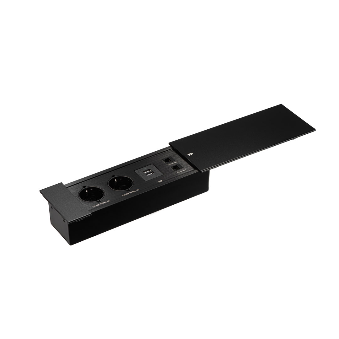 Розеточный блок Mebax JX-728K (серия JX), чёрный