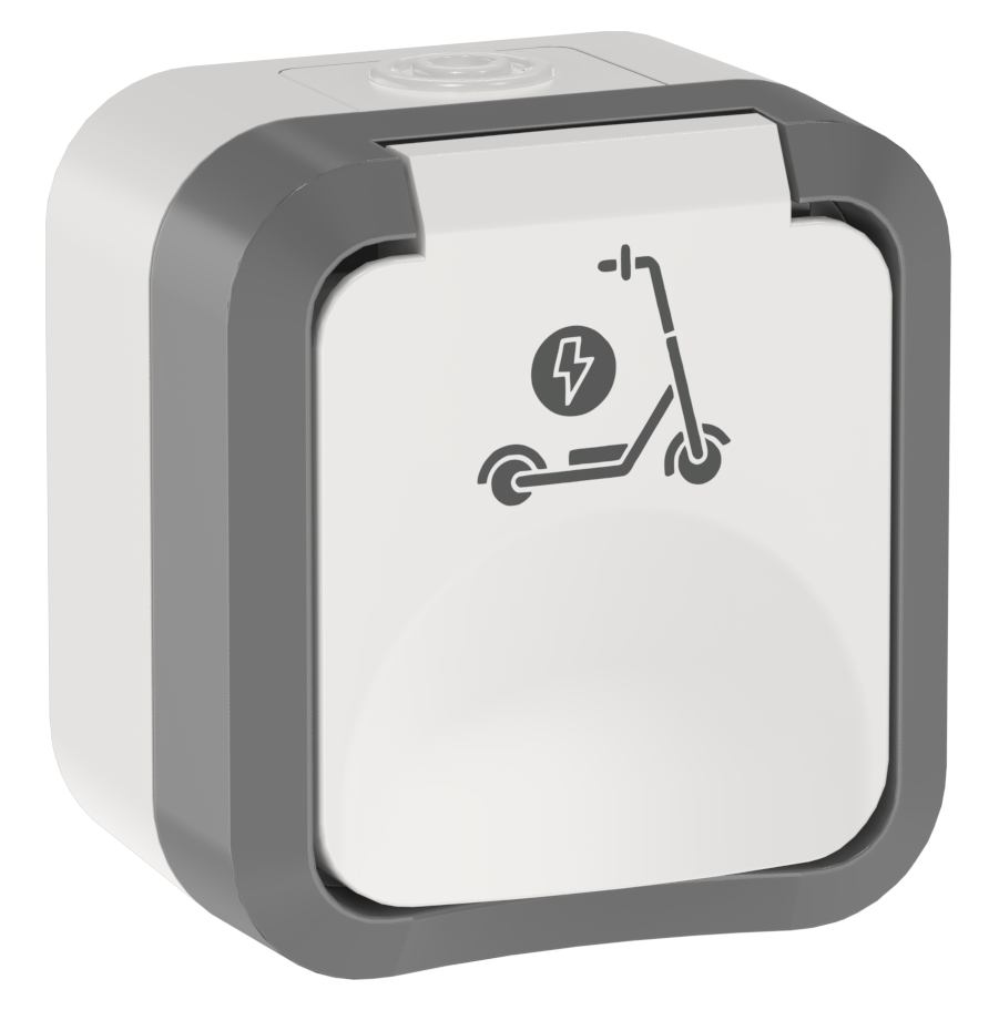 TORS Блок розетка + выключатель горизонтальный 16А IP55 TS342 белый IEK