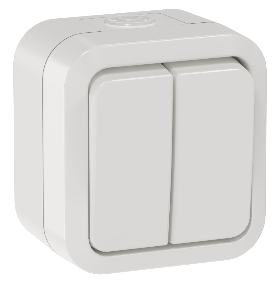 TORS Выключатель двухполюсный одноклавишный 10А IP55 TS311 белый IEK