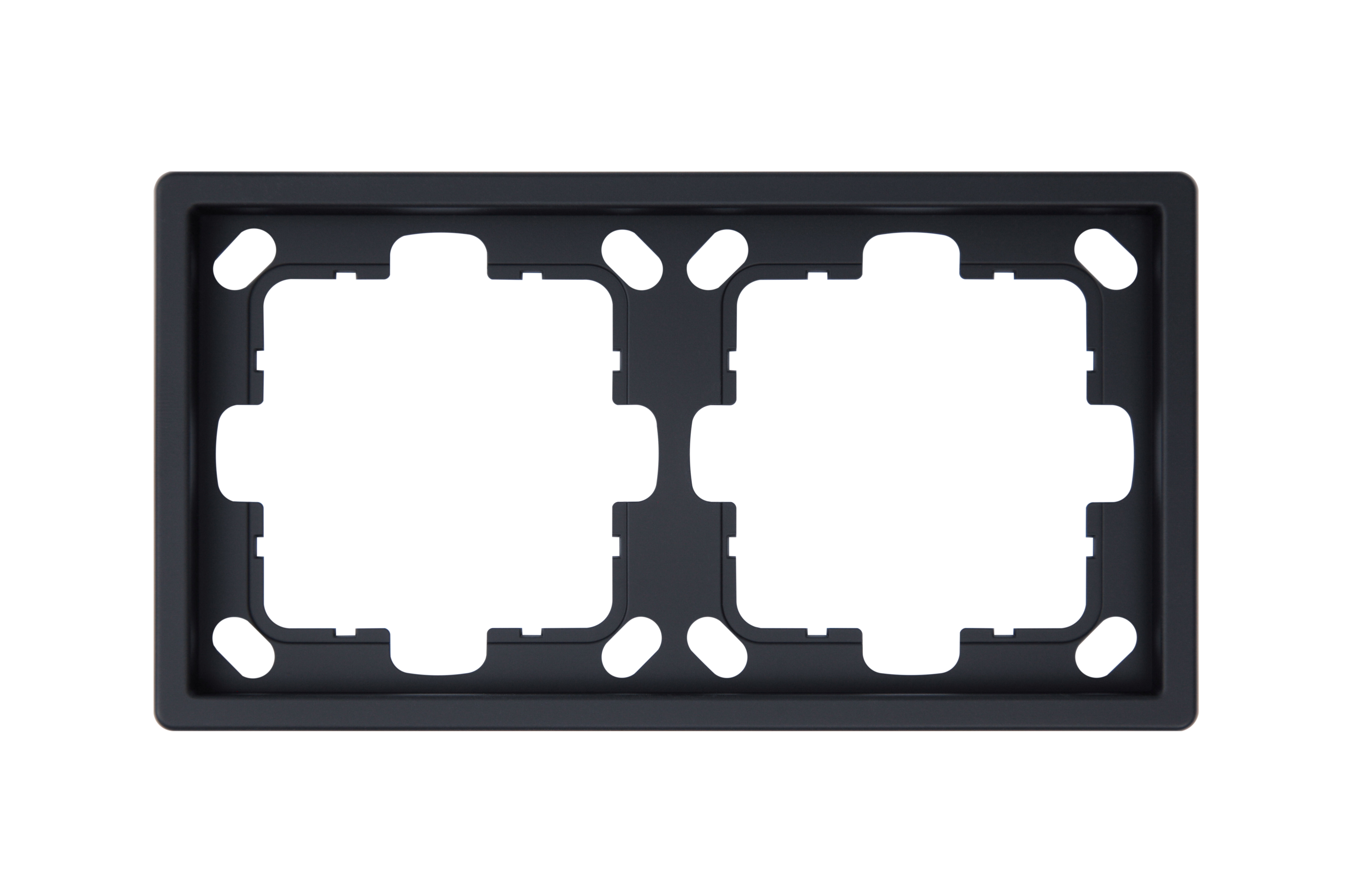 Рамка серия FD 2-постовая, цвет Черный матовый (soft touch)